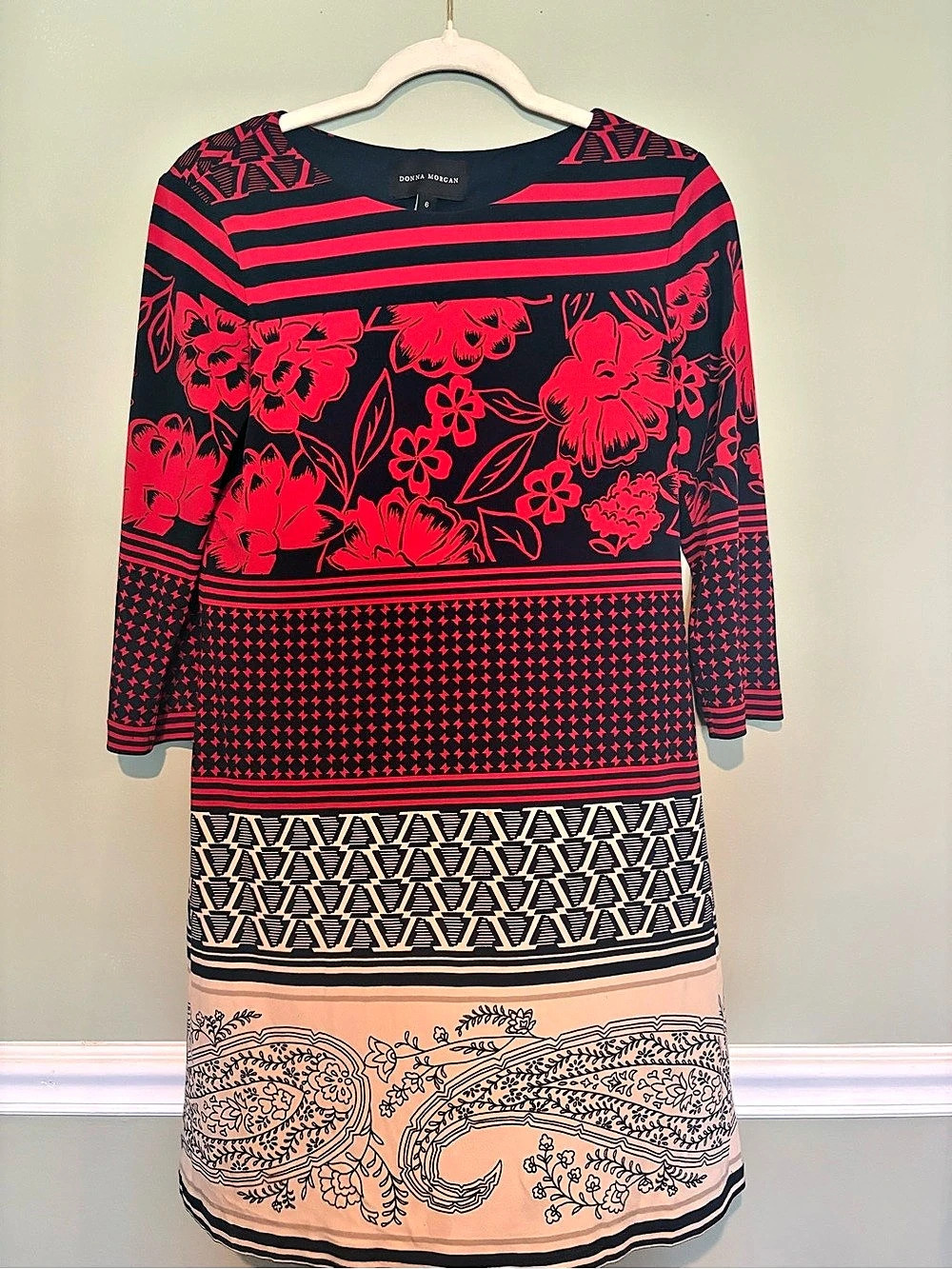 Donna Morgan Size 6 Floral Paisley Print Dress